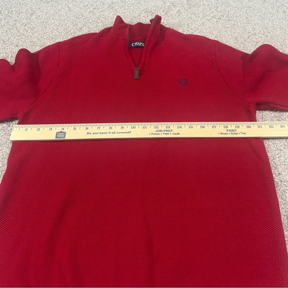 Bright nautical red chaps quarter zip elbow padded sweater men’s medium - Picture 4 of 9